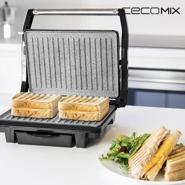 Grill med non-stick stenbeläggning 1000W - maskin för Sandwish panini croque monsieur
