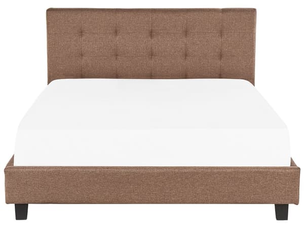 Seng Brun Polyester 180 x 200 cm Moderne Blød Polstret Dobbeltseng Tuftet Sengegavl Soveværelse Inspiration Kvalitetsseng