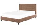 Miniatyrbillede 1 af 11: Seng Brun Polyester 180 x 200 cm Moderne Blød Polstret Dobbeltseng Tuftet Sengegavl Soveværelse Inspiration Kvalitetsseng