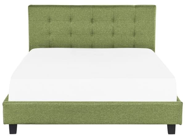 Seng Grøn Polyester 180 x 200 cm Moderne Blød Polstret Dobbeltseng Tuftet Sengegavl Soveværelse Inspiration Kvalitetsseng