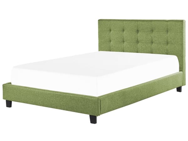Seng Grøn Polyester 180 x 200 cm Moderne Blød Polstret Dobbeltseng Tuftet Sengegavl Soveværelse Inspiration Kvalitetsseng