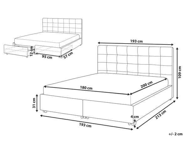 Parisänky vihreä kangas verhoilu 180 x 200 cm sälepohja laatikoilla tuftattu pääty glamour