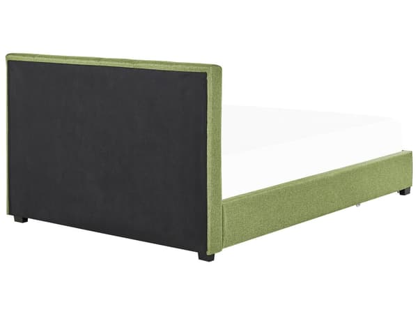 Parisänky vihreä kangas verhoilu 180 x 200 cm sälepohja laatikoilla tuftattu pääty glamour