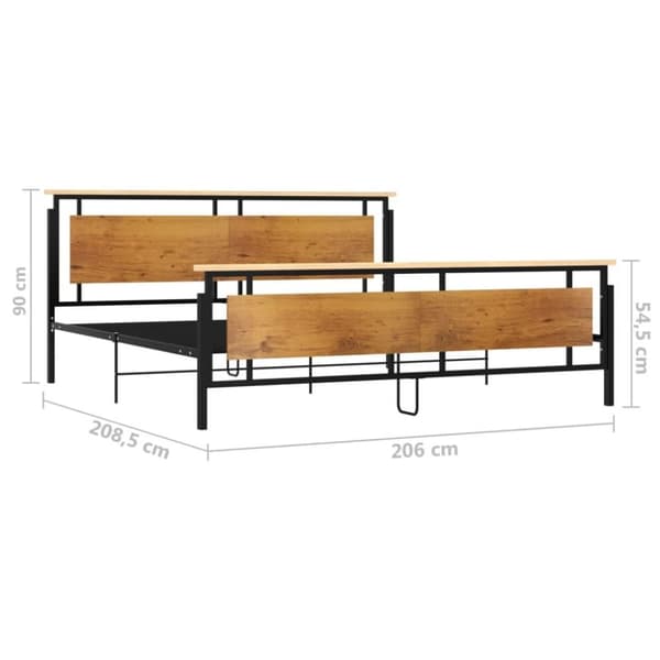 vidaXL Sengeramme metall 200x200 cm