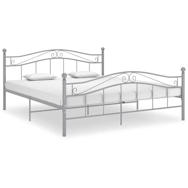 vidaXL Sengeramme uten madrass grå metall 140x200 cm
