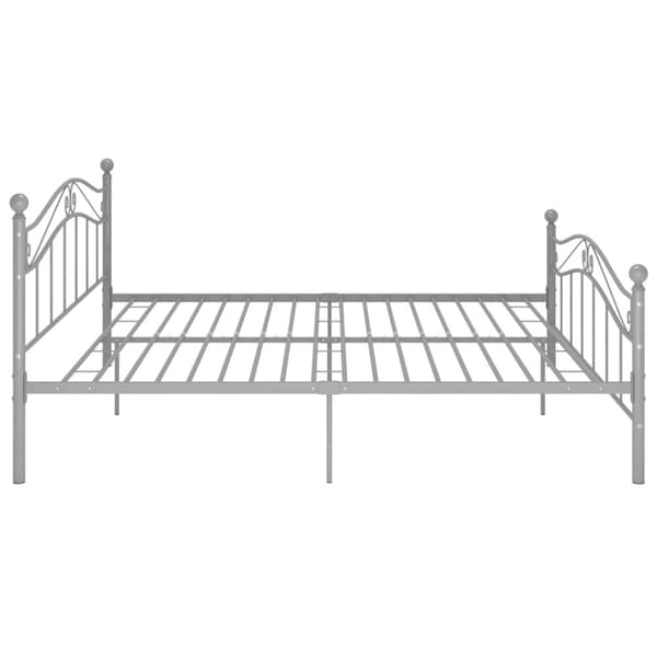 vidaXL Sengeramme grå metall 200x200 cm