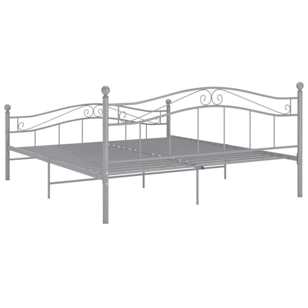 vidaXL Sengeramme grå metall 200x200 cm
