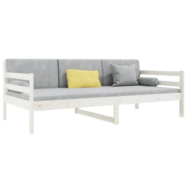 vidaXL Dagseng hvit 90x190 cm heltre furu