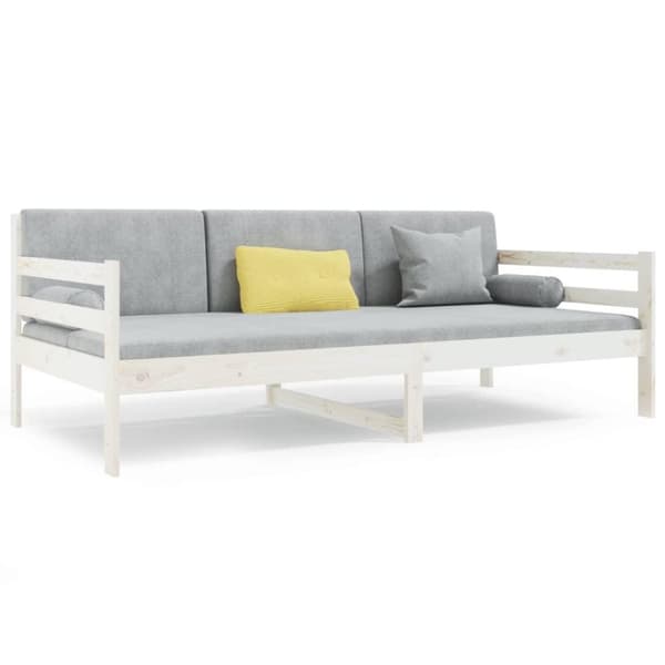 vidaXL Dagseng hvit 90x190 cm heltre furu