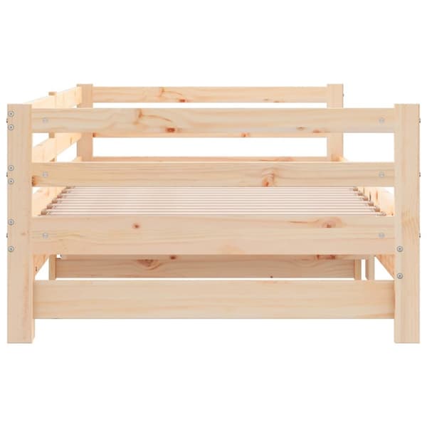 vidaXL Utdragbar dagbädd 2x(90x190) cm massiv furu