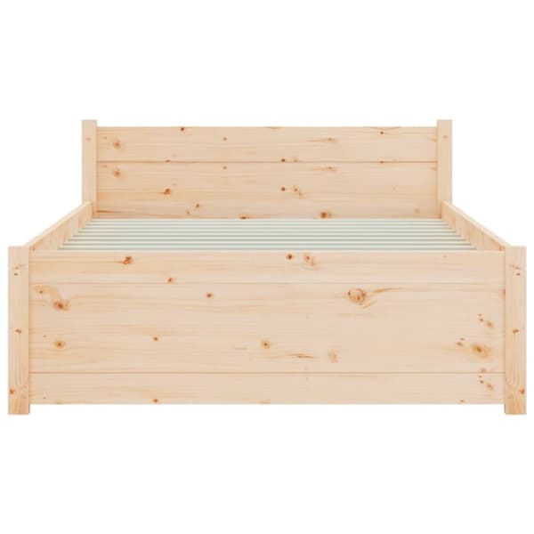 vidaXL Sängram massivt trä 75x190 cm