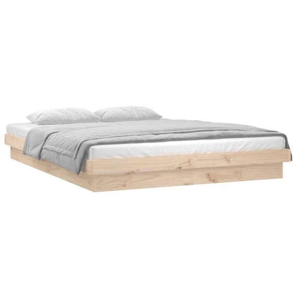 vidaXL Sengeramme med LED 180x200 cm Super King heltre