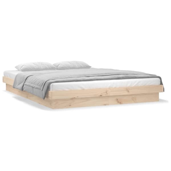 vidaXL Sengeramme med LED 180x200 cm Super King heltre