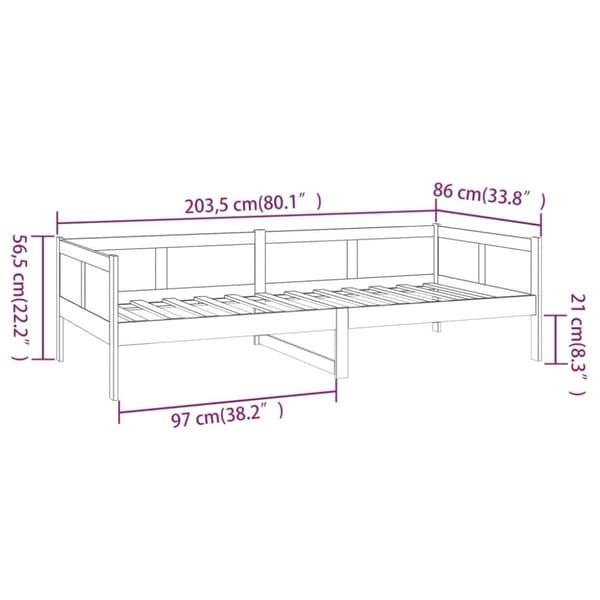 vidaXL Dagseng heltre furu 80x200 cm