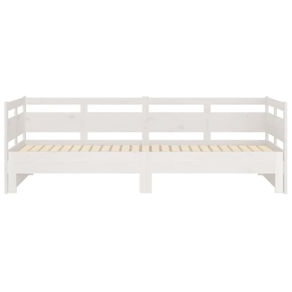 vidaXL Dagbädd utdragbar vit massiv furu 2x(90x200) cm