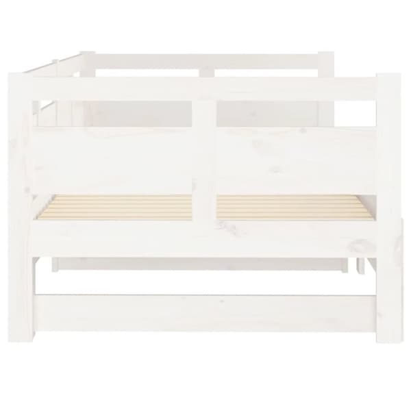vidaXL Dagbädd utdragbar vit massiv furu 2x(90x200) cm