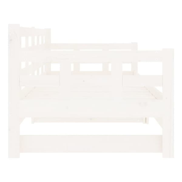 vidaXL Bäddsoffa vit massiv furu 2x(80x200) cm
