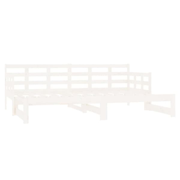 vidaXL Bäddsoffa vit massiv furu 2x(80x200) cm