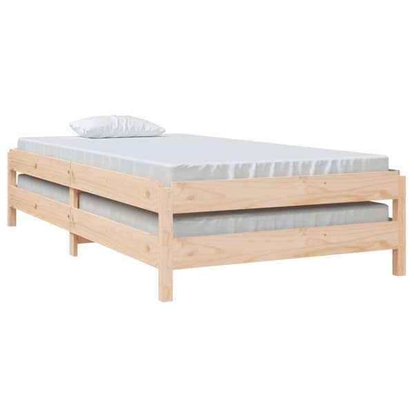 vidaXL Stapelbar säng 90x200 cm massivt furuträ