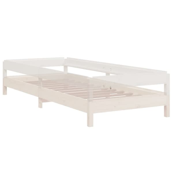 vidaXL Stableseng hvit 90x190 cm heltre furu