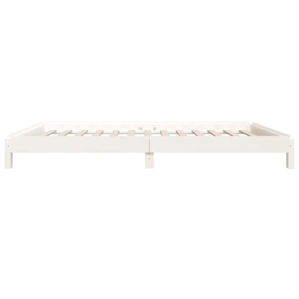 vidaXL Stableseng hvit 75x190 cm heltre furu