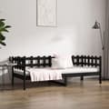 Miniatyrbilde 4 av 11: vidaXL Dagseng svart 90x200 cm heltre furu