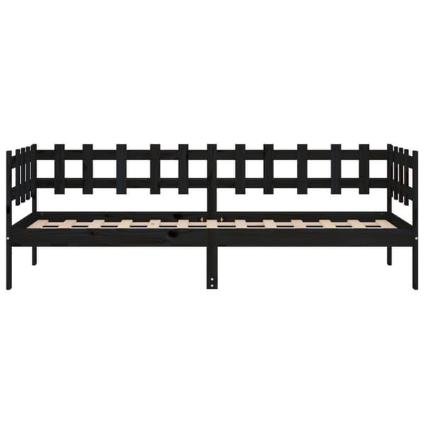 vidaXL Dagseng svart 90x200 cm heltre furu