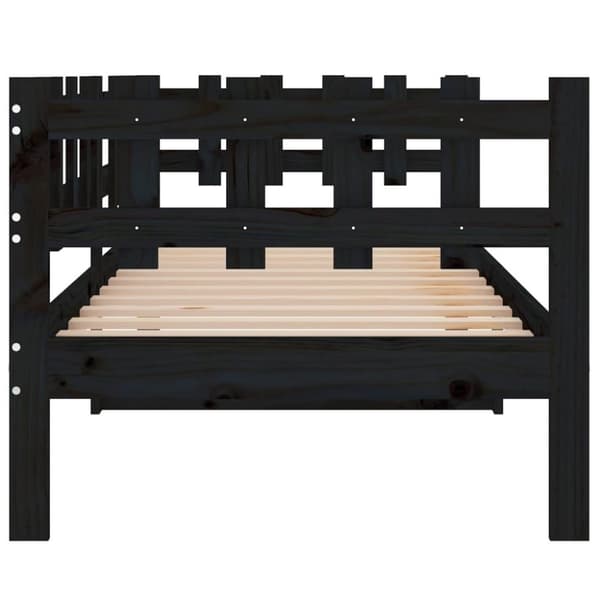 vidaXL Dagseng svart 90x200 cm heltre furu