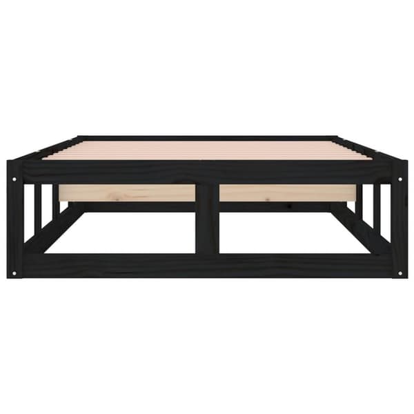 vidaXL Sengeramme svart 100x200 cm heltre