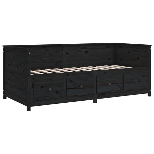 vidaXL Dagseng svart 80x200 cm heltre furu