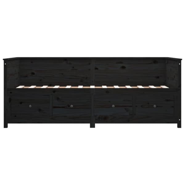 vidaXL Dagseng svart 80x200 cm heltre furu