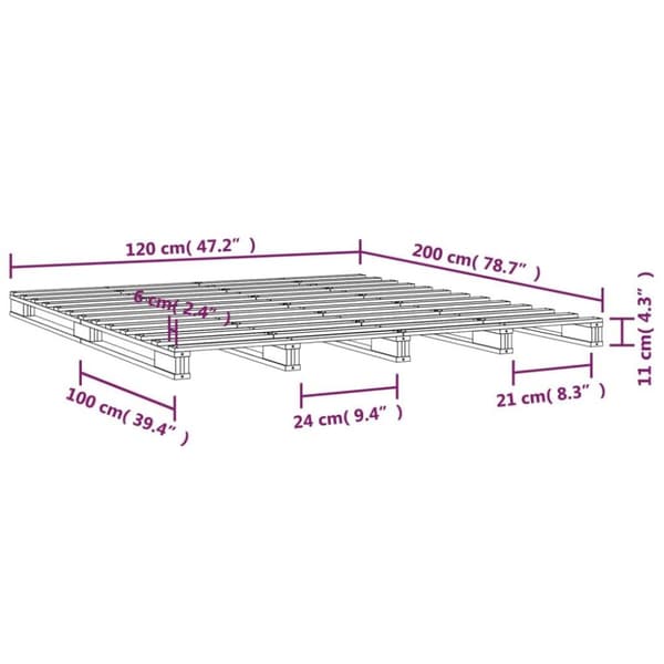 vidaXL Palleseng svart 120x200 cm heltre furu