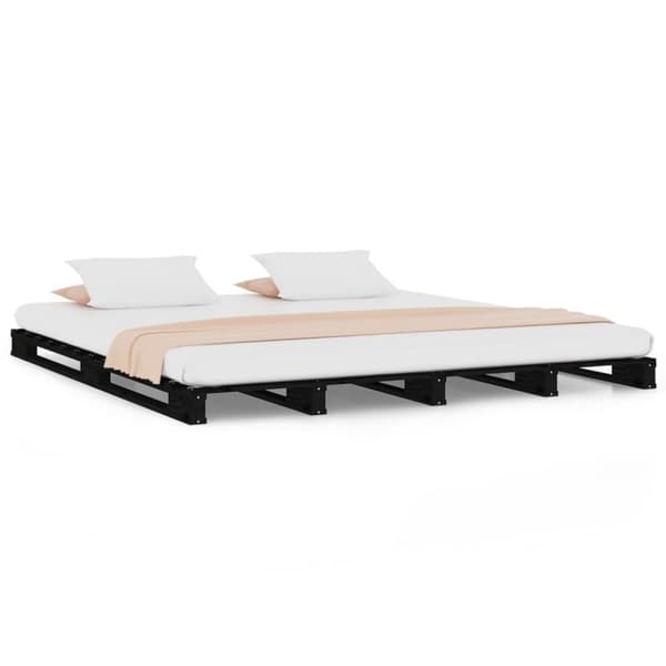 vidaXL Palleseng svart 120x200 cm heltre furu