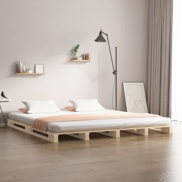 vidaXL Palleseng 180x200 cm heltre furu Super King