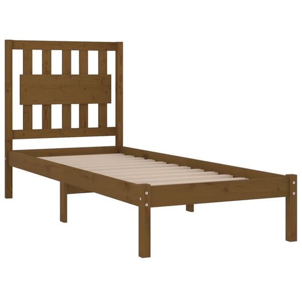 vidaXL Sengeramme honningbrun heltre furu 100x200 cm