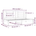 Miniatyrbilde 6 av 7: vidaXL Dagseng uten madrass hvit 90x200 cm heltre furu