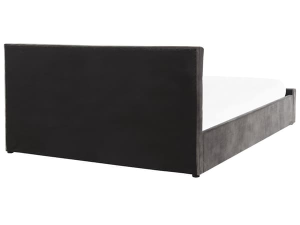 Sengeramme Grå Fløyelstrekk med Oppbevaring 180 x 200 cm Tuftet Sengegavl Soveromsmøbler