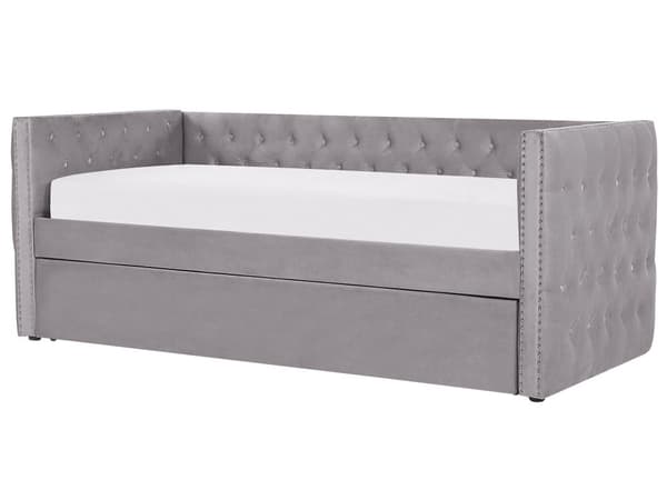 Seng Dagseng Grå Fløyel 90 x 200 cm med lamellramme Moderne Glamour stil