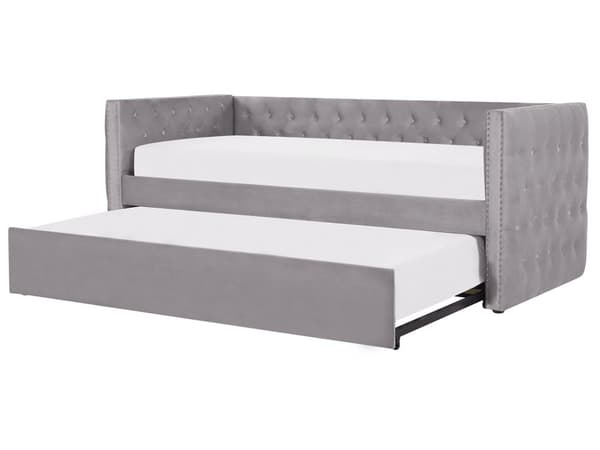 Seng Dagseng Grå Fløyel 90 x 200 cm med lamellramme Moderne Glamour stil