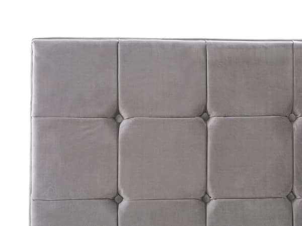 Seng Grå Fløyel 140 x 200 cm Lamellbunn Sengegavl med knappetufting Klassisk Moderne Glamour