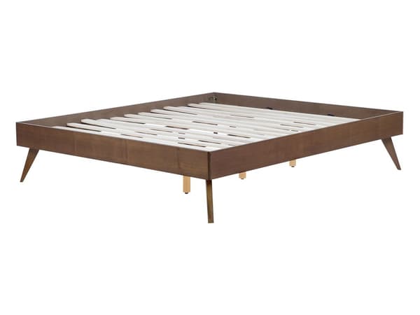 Dobbeltseng Sengeramme 140 x 200 cm Mørk med lamellramme Sengegavl Klassisk