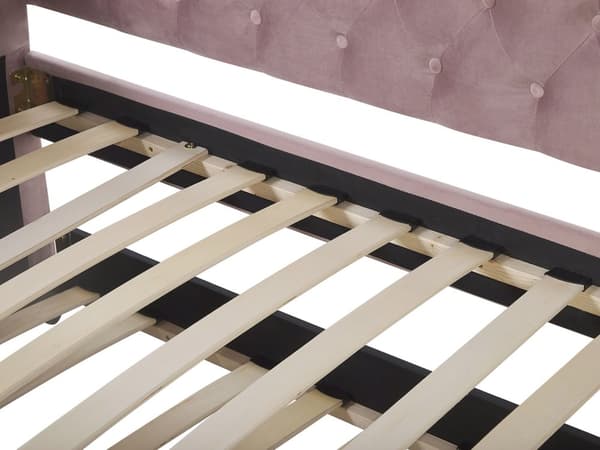 Seng Dagseng Rosa Fløyel 90 x 200 cm med lamellramme Moderne Glamour stil