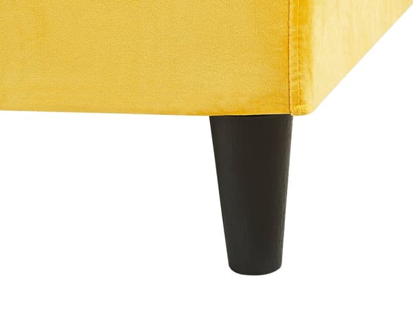 Dobbeltseng Gul Fløyel 180 x 200 cm Lamellramme Moderne Klassisk Glamour