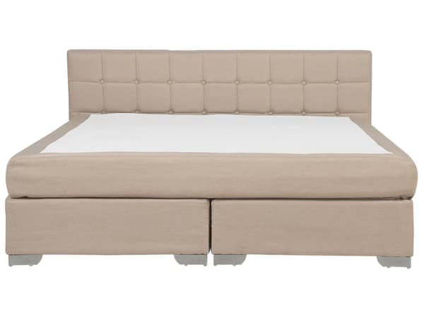 Sengetrekk Beige 180 x 200 cm med Fjærmadrasser Firkantet Høy Elegant Klassisk