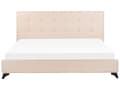 Miniatyrbilde 4 av 11: Dobbeltseng Ramme Beige 180 x 200 cm Sengegavl Polstret Elegant Klassisk