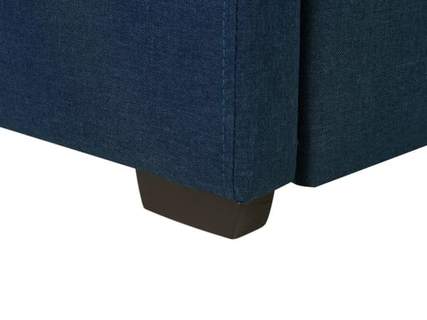 Mørkeblå barneseng med stoffbelagt ramme 80 x 200 cm