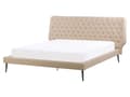 Miniatyrbilde 1 av 10: Seng Beige Kunstskinn 160 x 200 cm Dekorativ Sengegavl Moderne Soverom