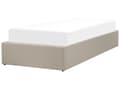 Miniatyrbilde 5 av 10: Seng Beige Polstret 90 x 200 cm Med oppbevaring Uten sengegavl Lamellbunn Soverom Innredning Moderne design