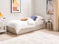 Miniatyrbilde 2 av 10: Seng Beige Polstret 90 x 200 cm Med oppbevaring Uten sengegavl Lamellbunn Soverom Innredning Moderne design