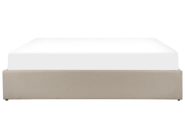 Seng Beige Polstret 180 x 200 cm Med oppbevaring Uten sengegavl Lamellbunn Soverom Innredning Moderne design
